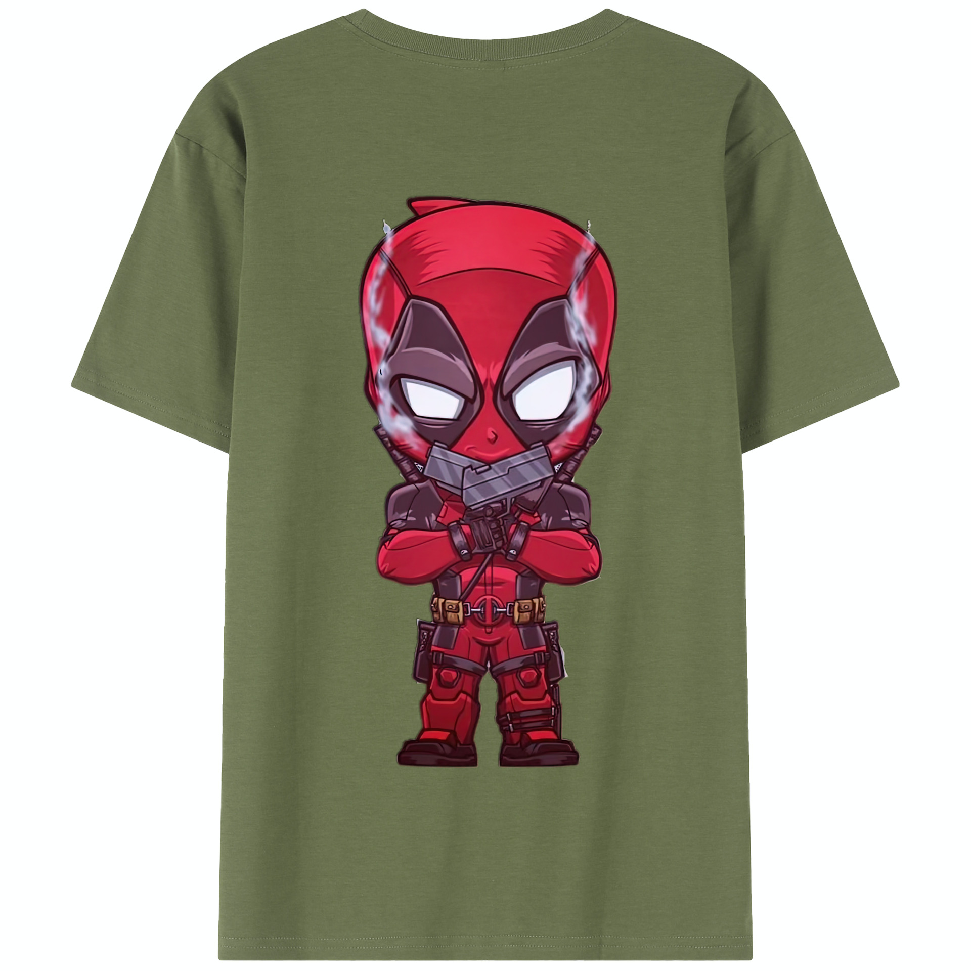 （画像用） Deadpool デッドプール 綿100％半袖Tシャツ（背面プリント）